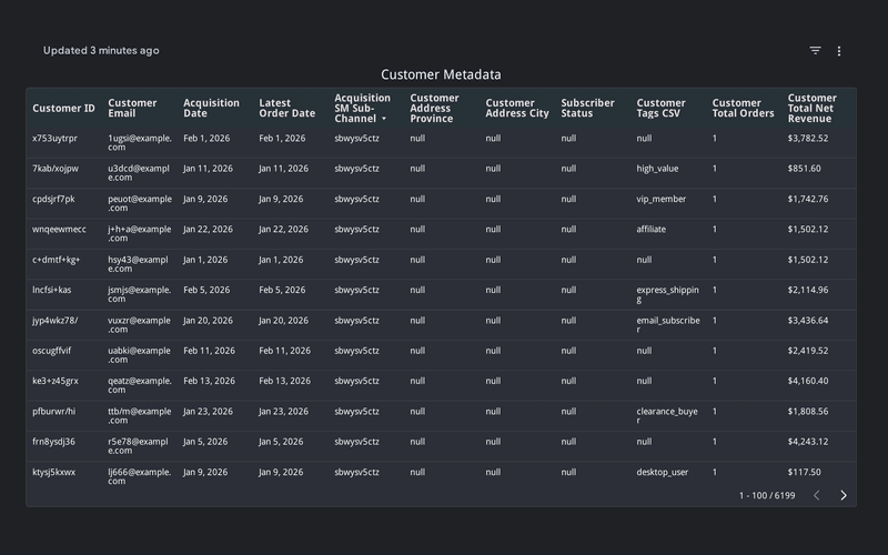 Customer-level analytics table